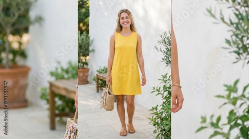 young woman walking in the city