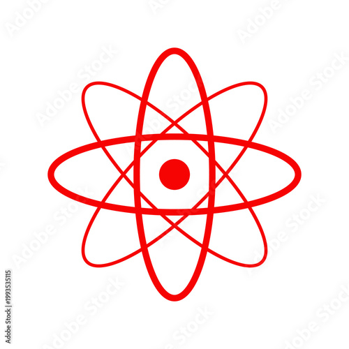 Quadro su tela atom icon isolated on white background