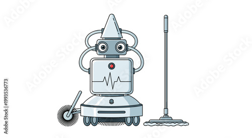 Modern robotic vacuum cleaner with built-in sensors, brushes, and a separate mop for efficient and automated home cleaning service.