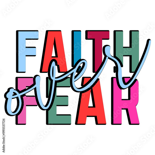 Faith over Fear Svg, Retro Religious Svg