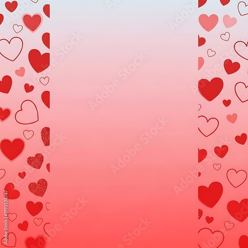 Romantic Valentines Day Background with Hearts and Gradient.