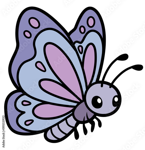Cute Kawaii Butterfly Clipart Illustration for Stickers, Sublimation, Cricut Crafts