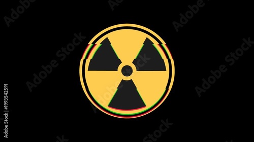 Radioactive Symbol Warning Sign Animation for Radiation Hazard and Nuclear  