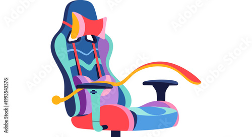 Vibrant abstract illustration of a racing seat with colorful lines