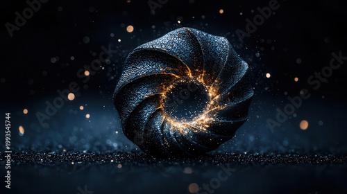 Spiral galaxy shaped like a seashell, nature and universe design fusion