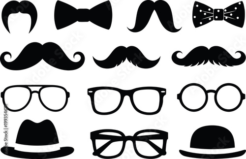 Father's day collection mustaches glasses hats perfect gift ideas
