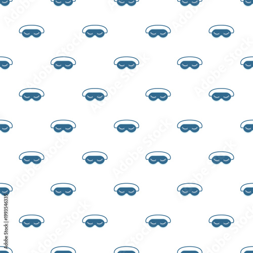 Repeating pattern of blue eye covers with eyelashes for bedtime and good sleep