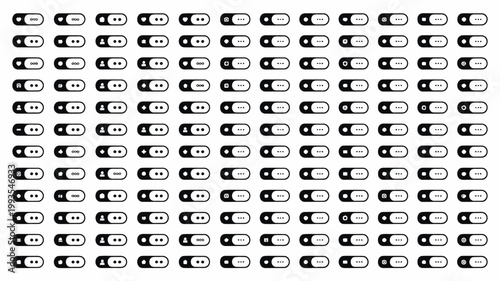 Set of 120 Black and White Toggle Switch Icons Vector
