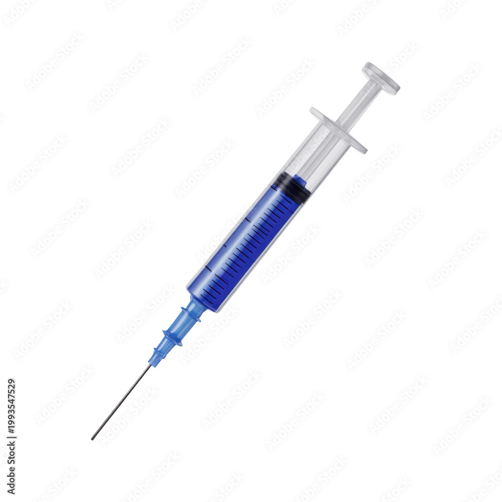 Fototapeta premium Syringe with liquid isolated injection equipment healthcare tool design