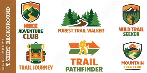 Hike the outback desert landscape outdoor adventure logo.