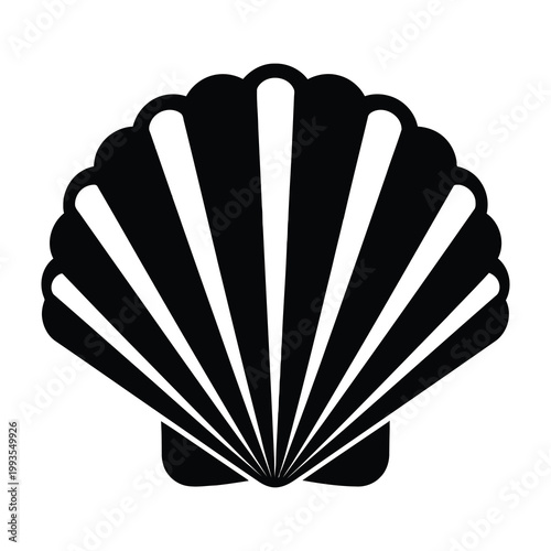 Fotografie Black scallop shell icon
