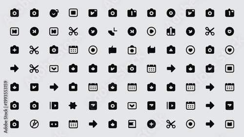 Set of 96 Social Media and UI Icons Vector