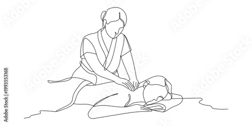 women spa massage single line
