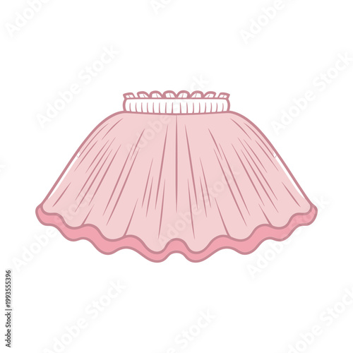 A delicate pink tutu a classic ballet garment is displayed on a white background
