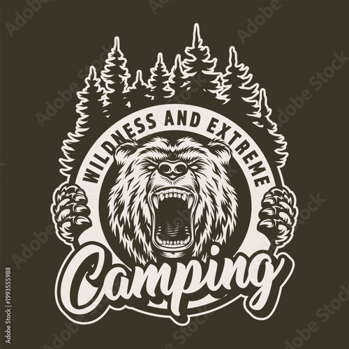 Bear and trees camp design