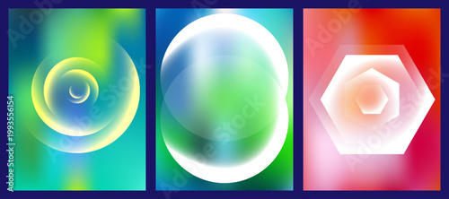 Abstract spiral patterns in geometric and organic forms Vector