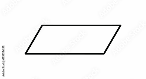 Black outline of a parallelogram on a white background