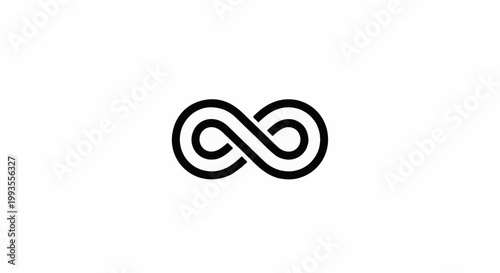 Stylized black infinity symbol with concentric rings on a white background