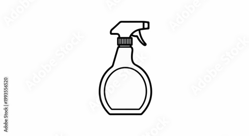 Simple line art of a spray bottle with a trigger