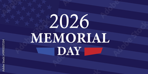 Billede på lærred Memorial day celebration announcement for 2026 Vector