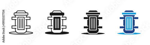 Reactor Vessel icon set multiple style collection