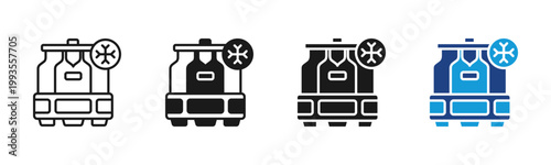 Cooling Tower icon set multiple style collection