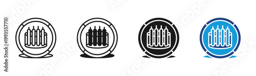 Reactor Core icon set multiple style collection