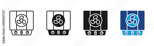 Cooling Pump icon set multiple style collection