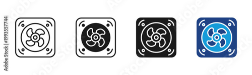 Cooling System icon set multiple style collection