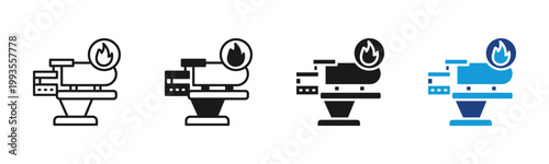 Steam Generator icon set multiple style collection