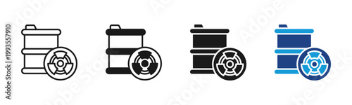 Uranium Fuel icon set multiple style collection