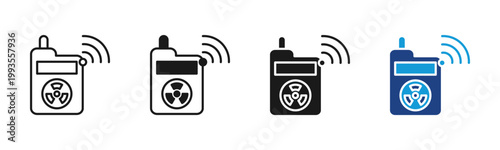 Radiation Meter icon set multiple style collection