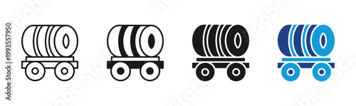 Transport Cask icon set multiple style collection