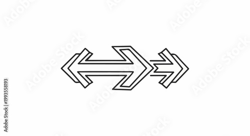 Outlined arrows pointing left and right in opposing directions