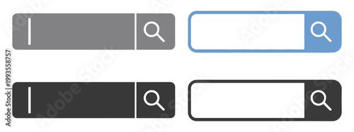 search bar ui ux web icon set