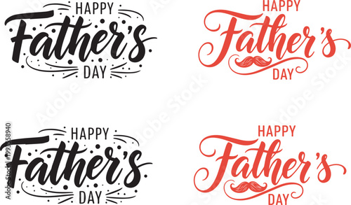 Happy father's day festive calligraphy designs for celebrating dad