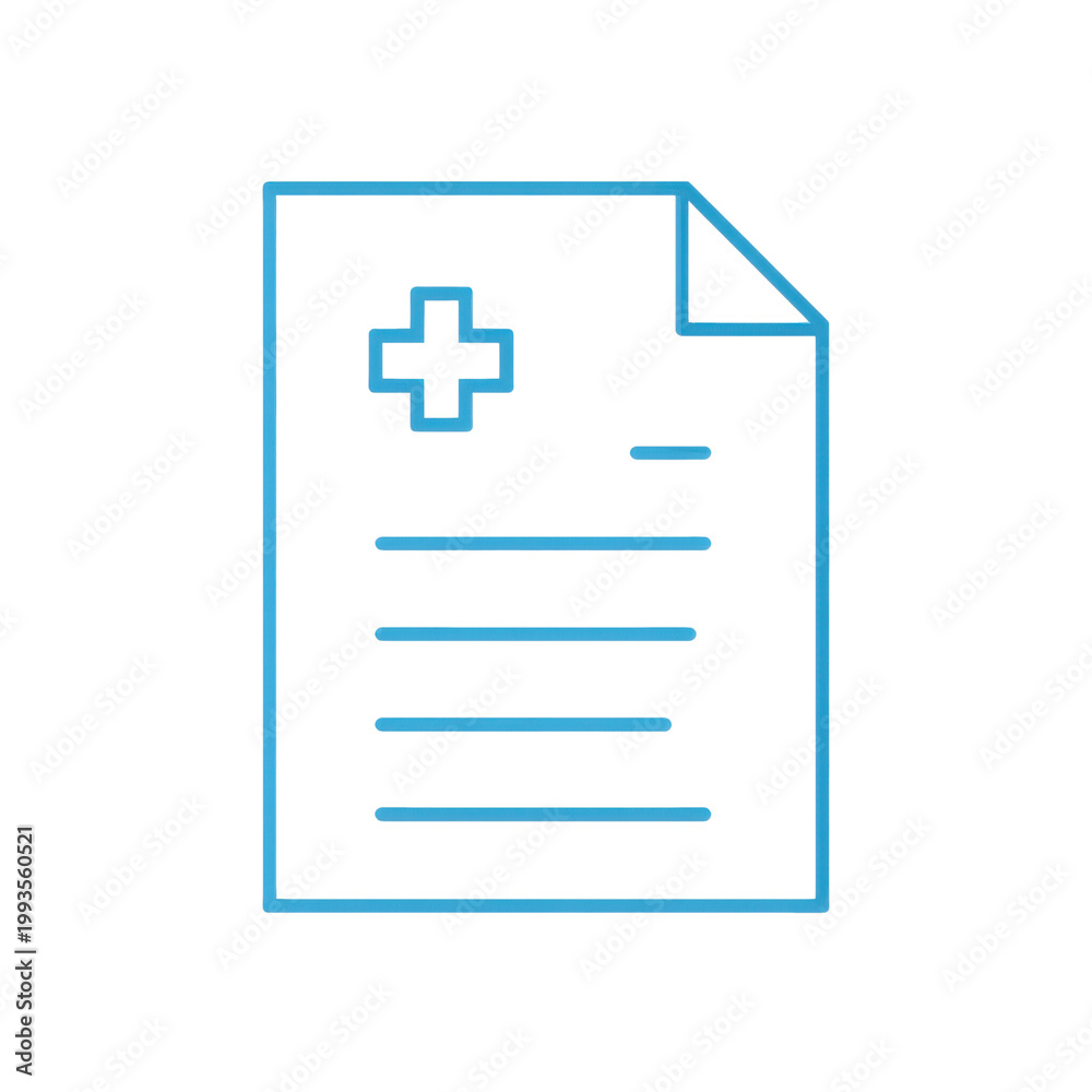 Fototapeta premium Prescription paper icon isolated medical healthcare record design