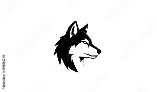 Modern abstract wolf head logo vector geometric animal design on white background