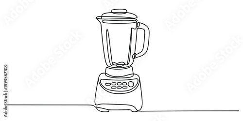 Continuous line drawing of a kitchen blender