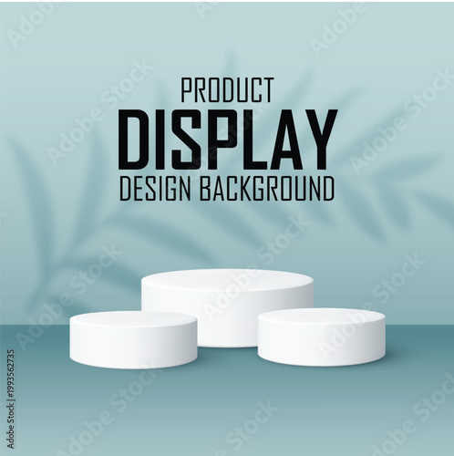 blank 3d pedestal stand for product display with leaf shadow