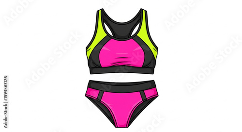 Brightly Colored Sportswear Bikini Set.