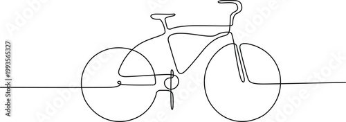 A sleek and minimalist line drawing of a classic road racing bicycle. Vector