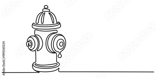 Continuous line drawing of a fire hydrant