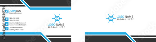 Business card design featuring logo and contact information