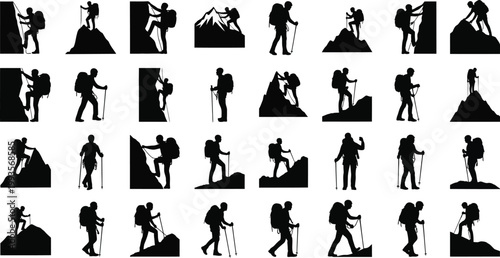 Hikers collection shows people climbing.