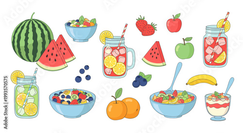 A vibrant, illustrated lemonade scene evokes a feeling of summer refreshment and carefree relaxation, perfect for lifestyle content or advertising.