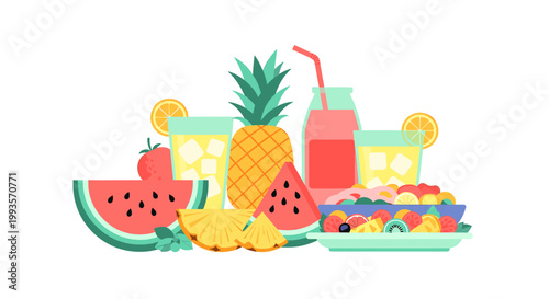 A vibrant and refreshing watermelon slice graphic conveys a sense of summer, sweetness, and natural goodness. Perfect for food blogs or marketing camp