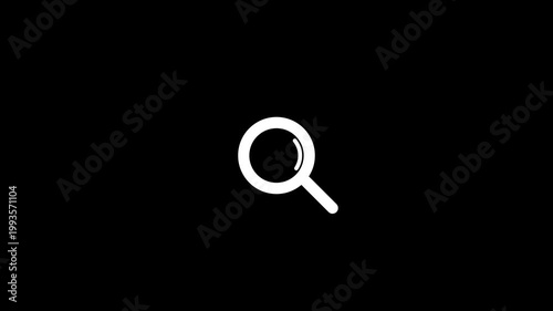 animation icon Magnifying Glass Icon on White Background. transparent background