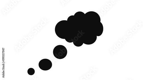 White cloud with a black outline. The cloud is thought to be a symbol of the mind. animation icon video