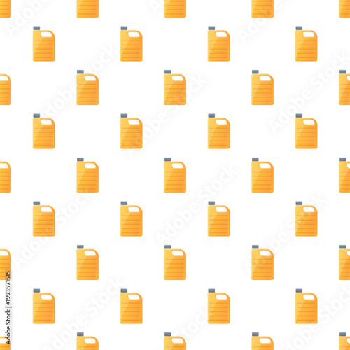 Seamless pattern of yellow plastic canisters for engine oil or other automotive fluids